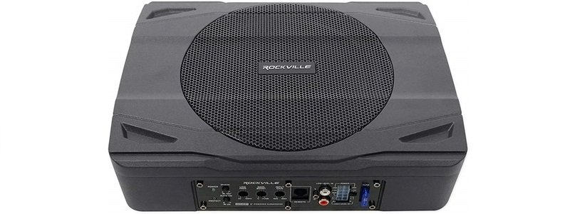 Rockville SS8P 400w 8″ Slim Under-Seat Active Powered Car/Truck Subwoofer