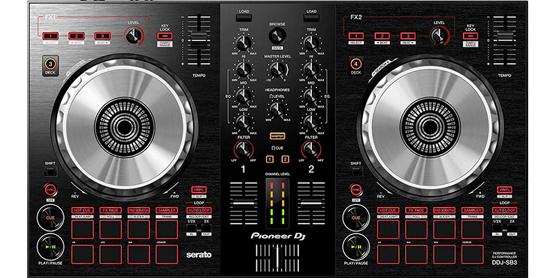 Pioneer DDJ-SB3 DJ Controller, Black